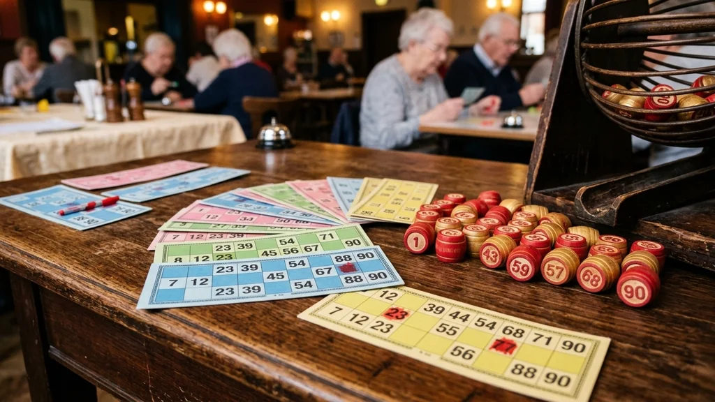 Cartelas e formato tradicional de bingo com 90 bolas