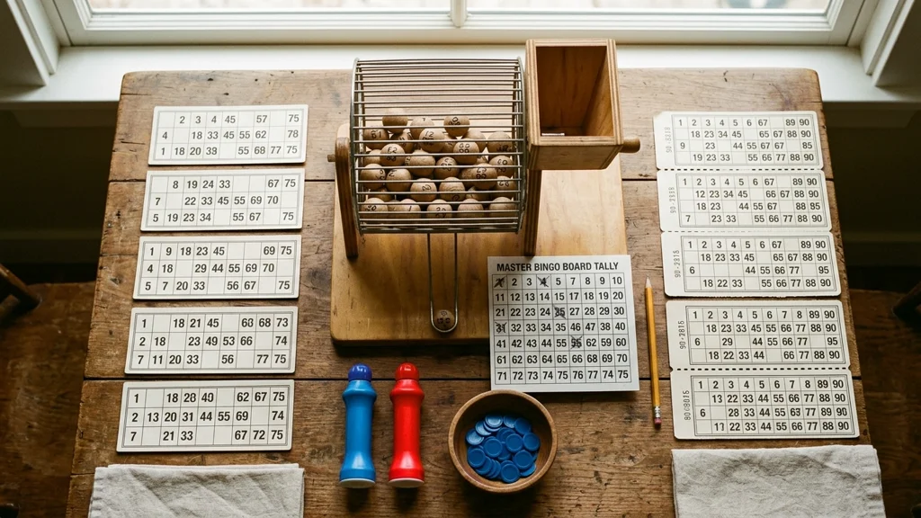 Cartela e números utilizados em diferentes formatos de bingo