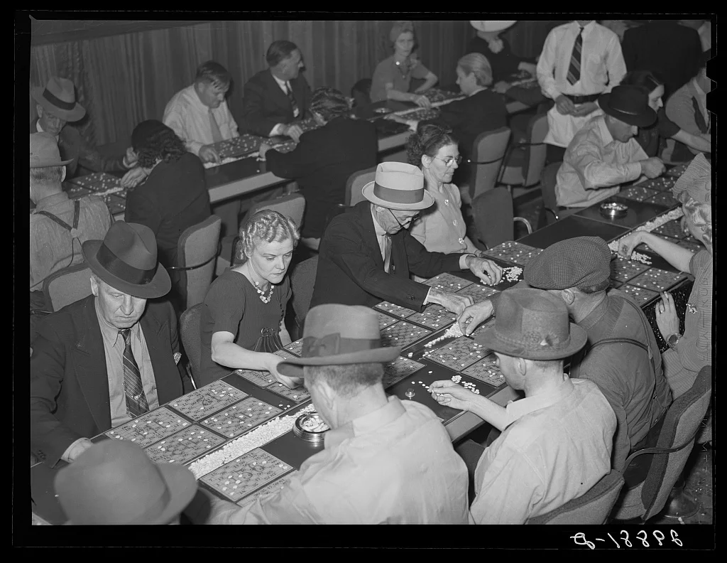 Partida de bingo em Las Vegas no ano de 1940