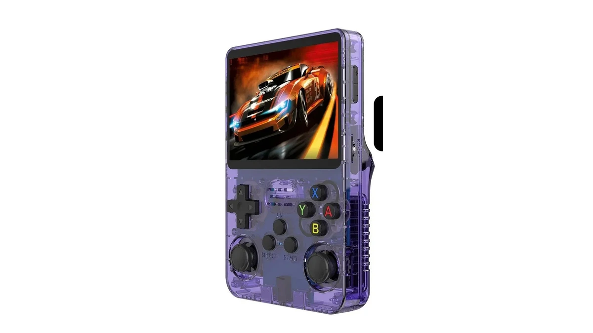 Console portátil R36S visto de frente